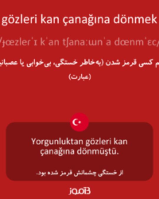  تصویر gözleri kan çanağına dönmek - دیکشنری انگلیسی بیاموز