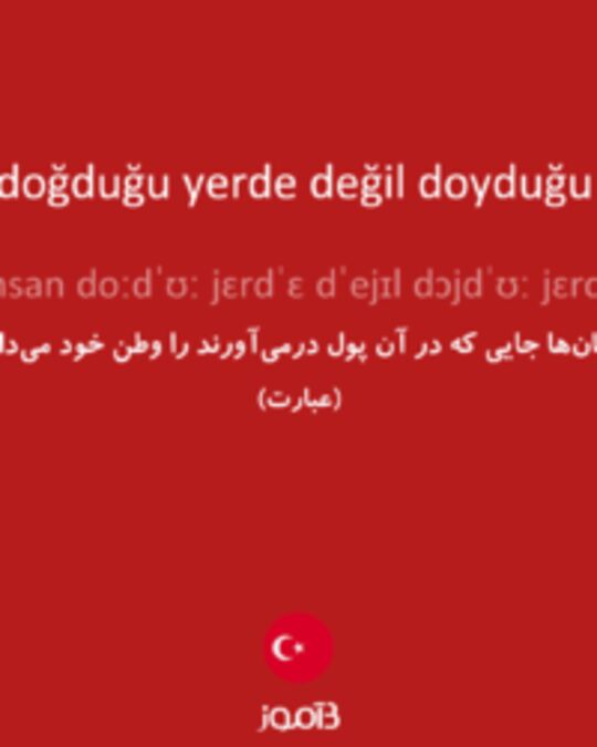  تصویر insan doğduğu yerde değil doyduğu yerde - دیکشنری انگلیسی بیاموز