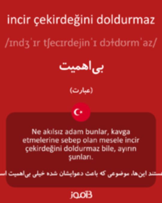  تصویر incir çekirdeğini doldurmaz - دیکشنری انگلیسی بیاموز