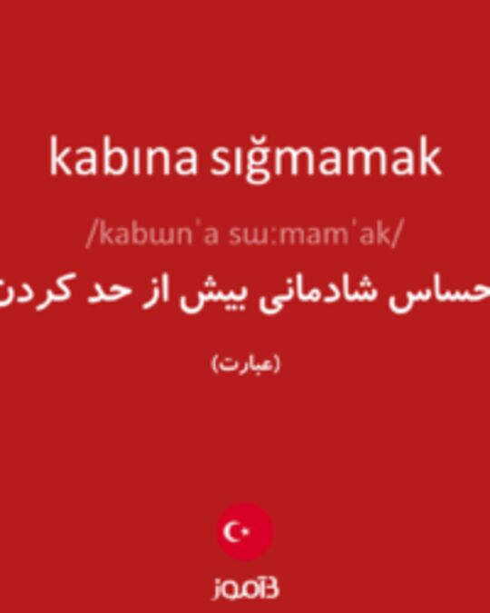  تصویر kabına sığmamak - دیکشنری انگلیسی بیاموز