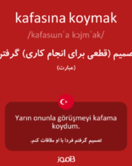  تصویر kafasına koymak - دیکشنری انگلیسی بیاموز