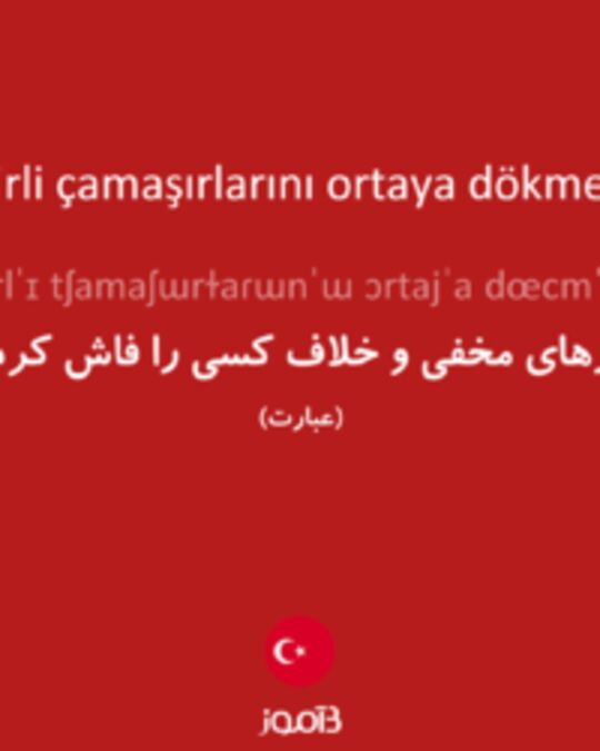  تصویر kirli çamaşırlarını ortaya dökmek - دیکشنری انگلیسی بیاموز