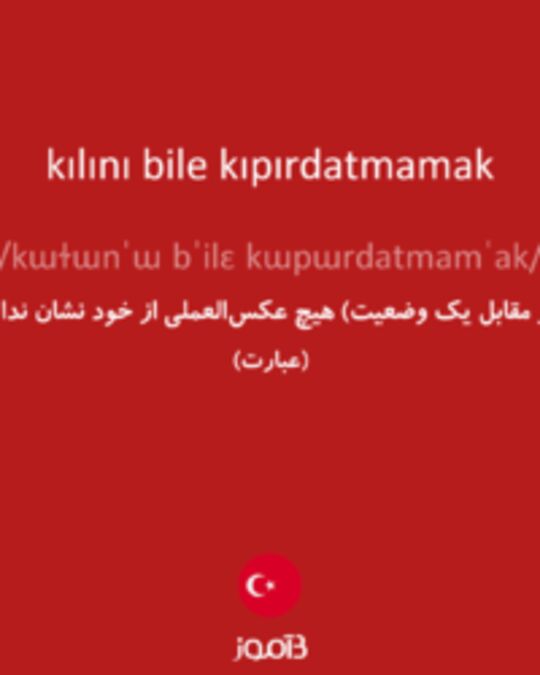  تصویر kılını bile kıpırdatmamak - دیکشنری انگلیسی بیاموز