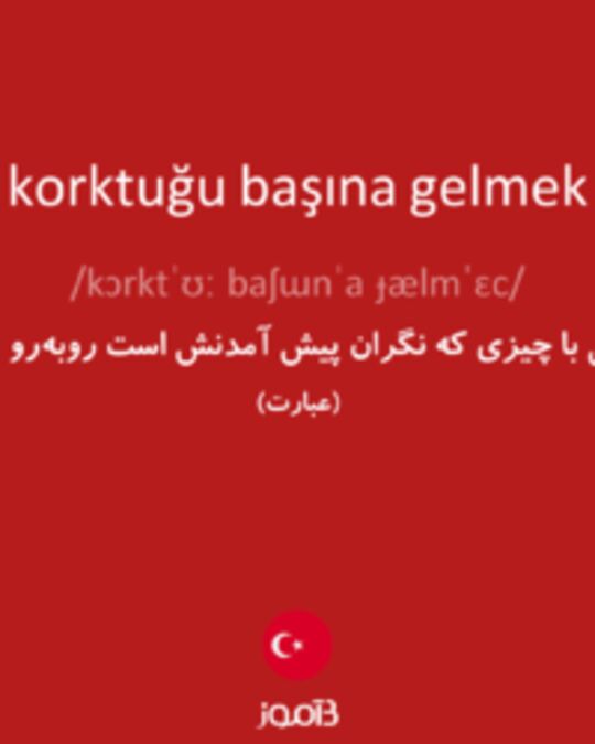  تصویر korktuğu başına gelmek - دیکشنری انگلیسی بیاموز