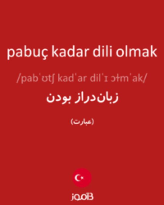  تصویر pabuç kadar dili olmak - دیکشنری انگلیسی بیاموز