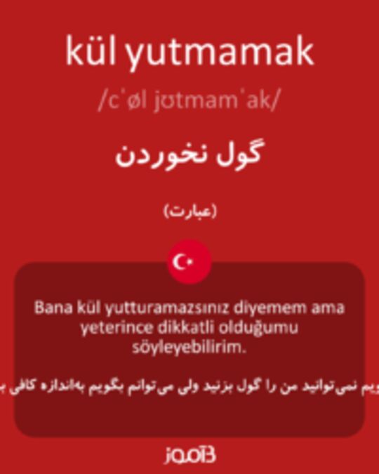  تصویر kül yutmamak - دیکشنری انگلیسی بیاموز