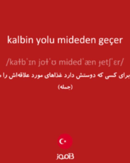  تصویر kalbin yolu mideden geçer - دیکشنری انگلیسی بیاموز