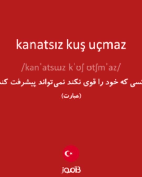  تصویر kanatsız kuş uçmaz - دیکشنری انگلیسی بیاموز