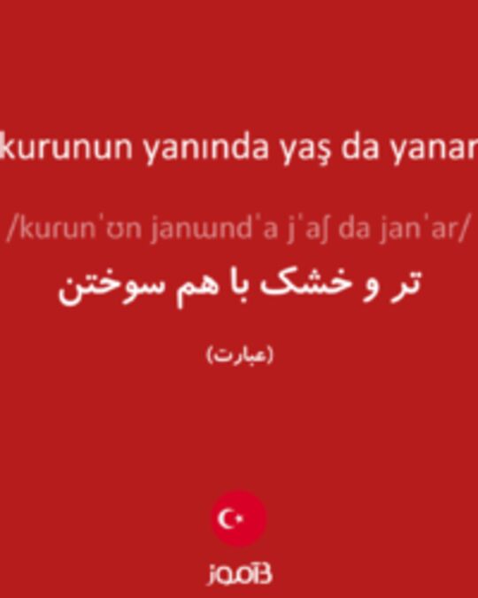  تصویر kurunun yanında yaş da yanar - دیکشنری انگلیسی بیاموز