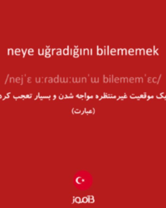  تصویر neye uğradığını bilememek - دیکشنری انگلیسی بیاموز