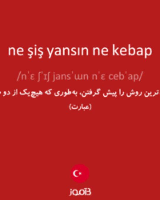  تصویر ne şiş yansın ne kebap - دیکشنری انگلیسی بیاموز