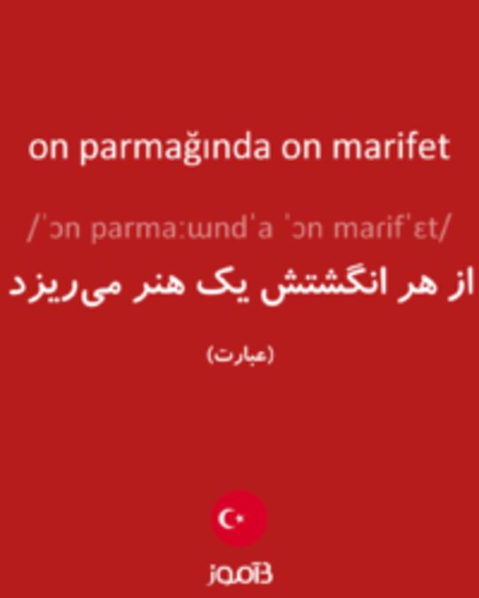  تصویر on parmağında on marifet - دیکشنری انگلیسی بیاموز