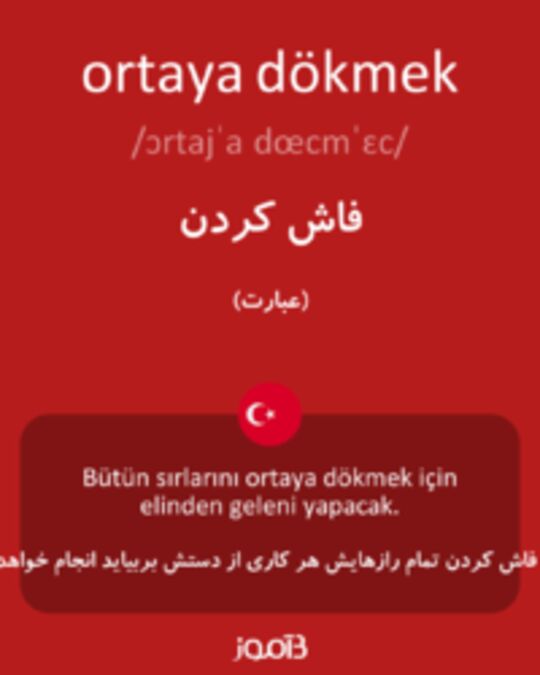  تصویر ortaya dökmek - دیکشنری انگلیسی بیاموز