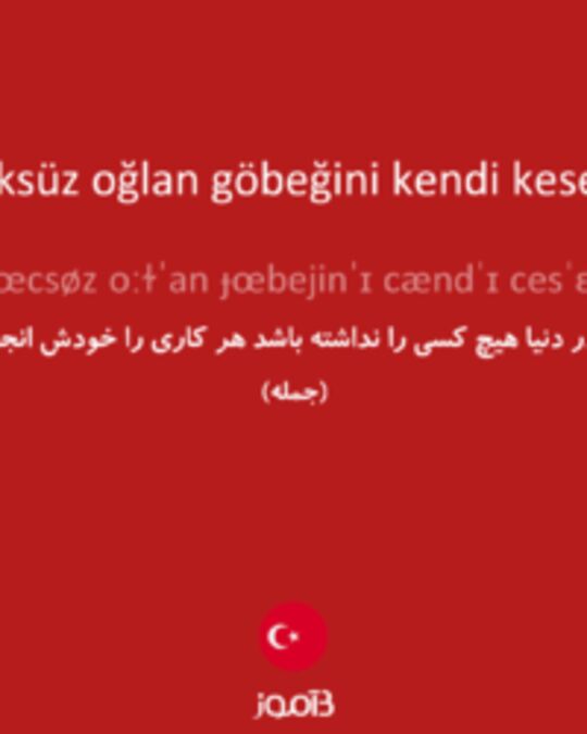  تصویر öksüz oğlan göbeğini kendi keser - دیکشنری انگلیسی بیاموز