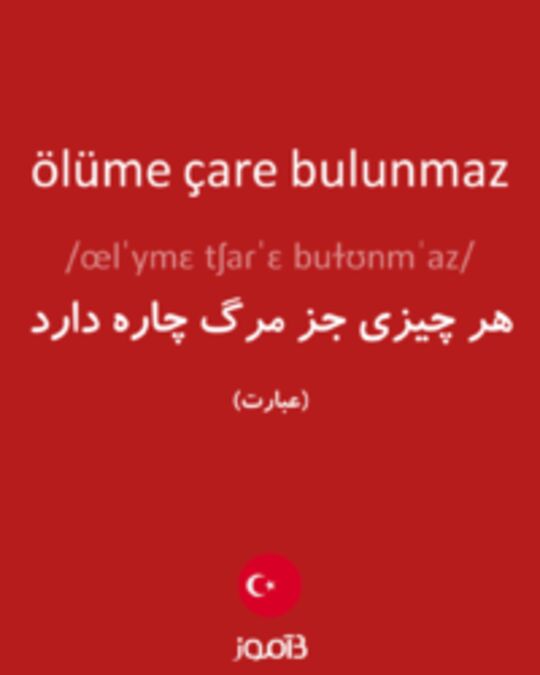  تصویر ölüme çare bulunmaz - دیکشنری انگلیسی بیاموز