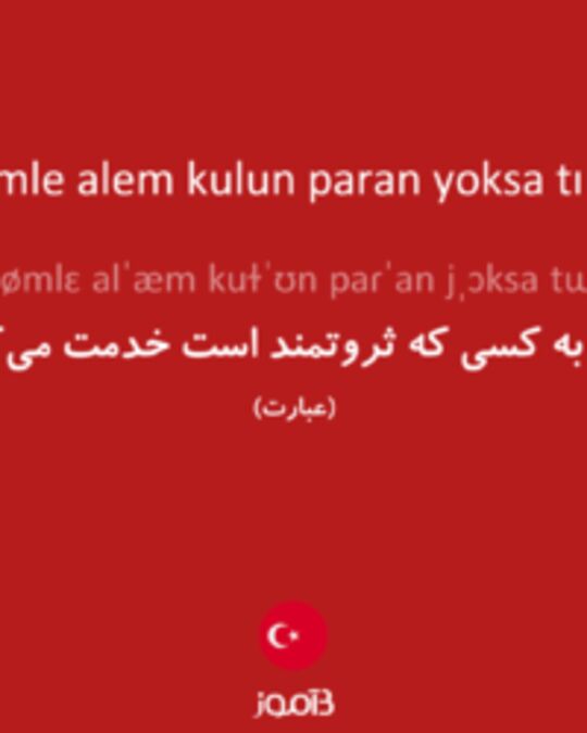  تصویر paran varsa cümle alem kulun paran yoksa tımarhane yolun - دیکشنری انگلیسی بیاموز