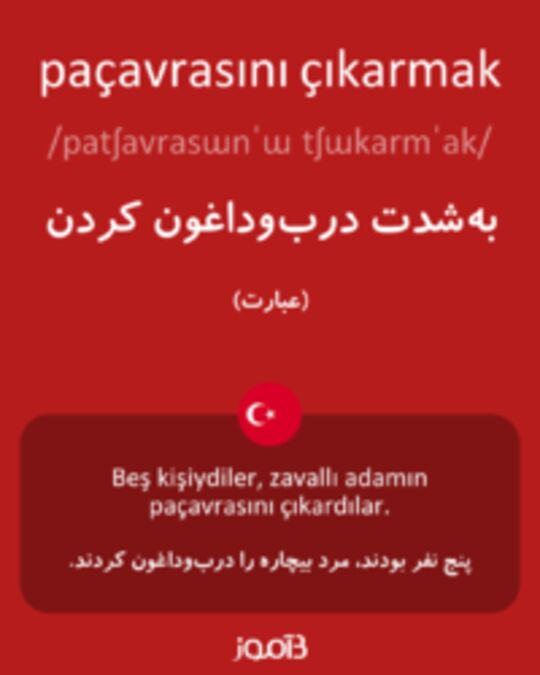  تصویر paçavrasını çıkarmak - دیکشنری انگلیسی بیاموز