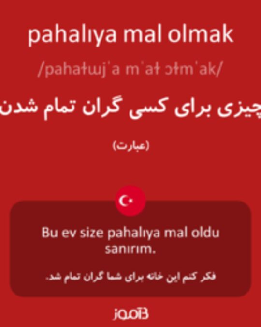  تصویر pahalıya mal olmak - دیکشنری انگلیسی بیاموز