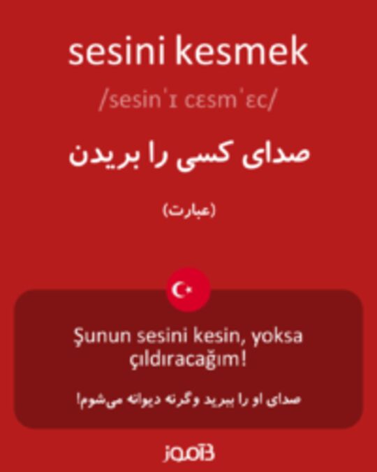  تصویر sesini kesmek - دیکشنری انگلیسی بیاموز