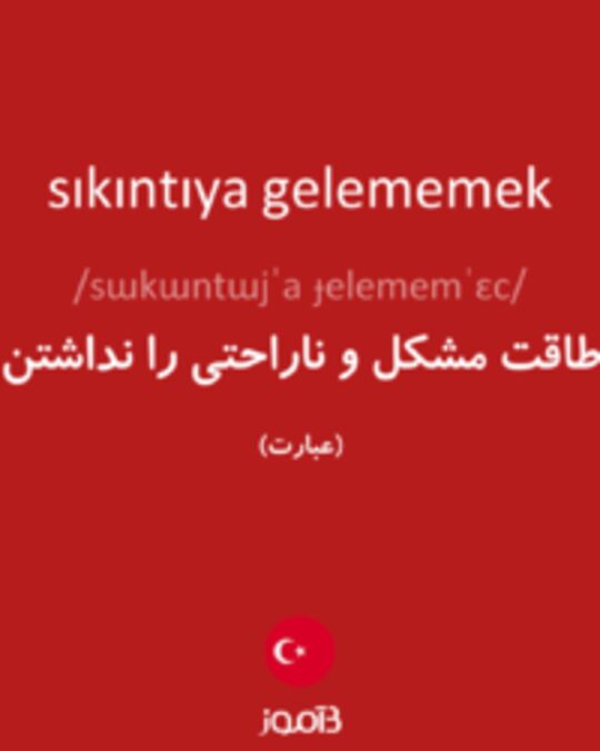  تصویر sıkıntıya gelememek - دیکشنری انگلیسی بیاموز