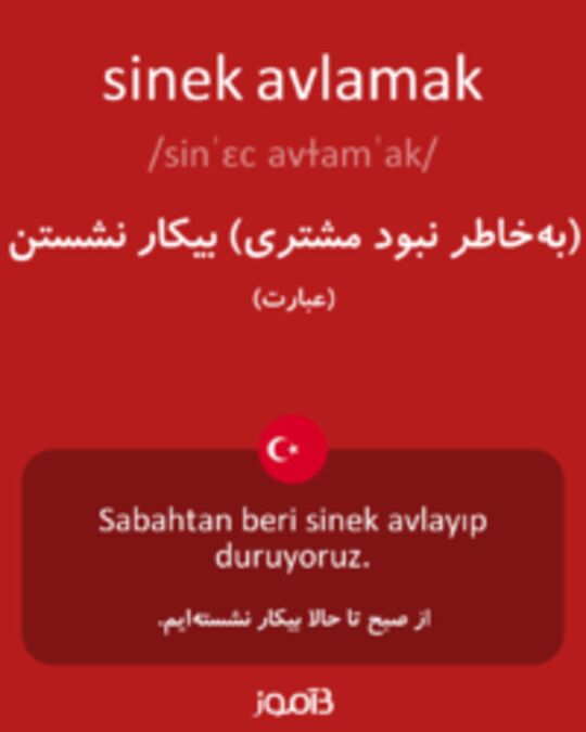  تصویر sinek avlamak - دیکشنری انگلیسی بیاموز