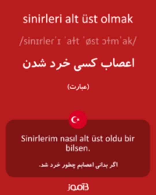  تصویر sinirleri alt üst olmak - دیکشنری انگلیسی بیاموز