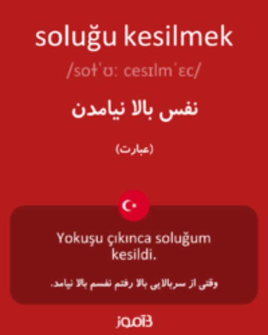  تصویر soluğu kesilmek - دیکشنری انگلیسی بیاموز