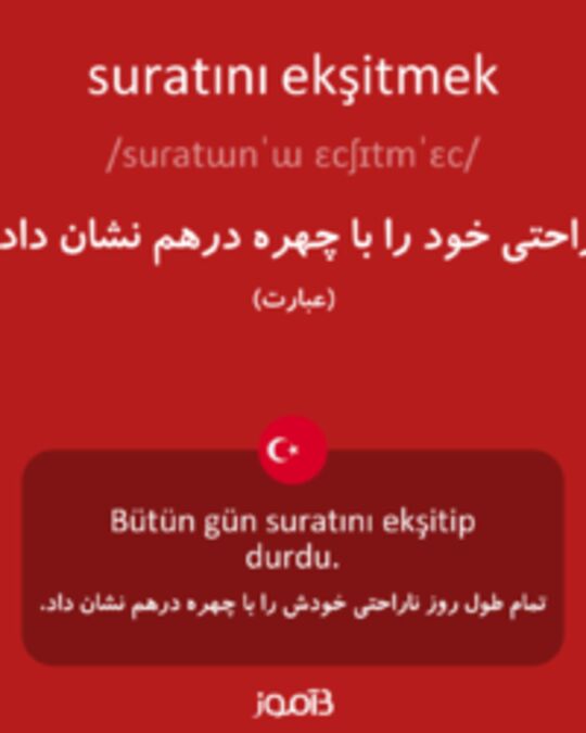  تصویر suratını ekşitmek - دیکشنری انگلیسی بیاموز