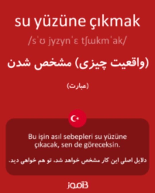  تصویر su yüzüne çıkmak - دیکشنری انگلیسی بیاموز