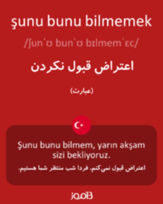  تصویر şunu bunu bilmemek - دیکشنری انگلیسی بیاموز