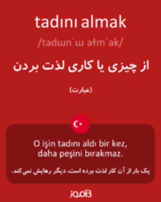  تصویر tadını almak - دیکشنری انگلیسی بیاموز