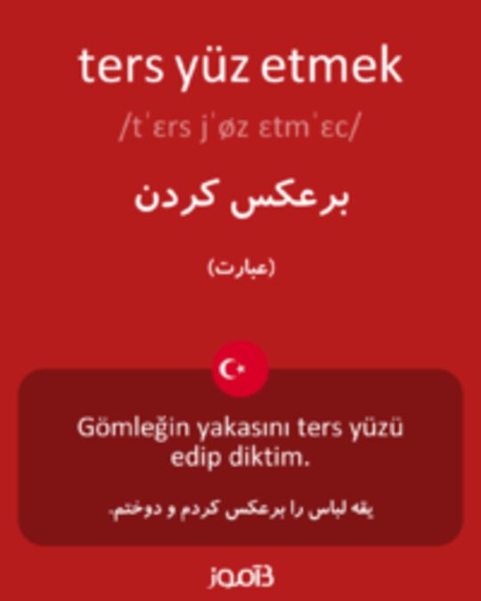  تصویر ters yüz etmek - دیکشنری انگلیسی بیاموز