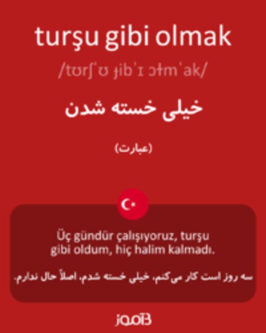  تصویر turşu gibi olmak - دیکشنری انگلیسی بیاموز