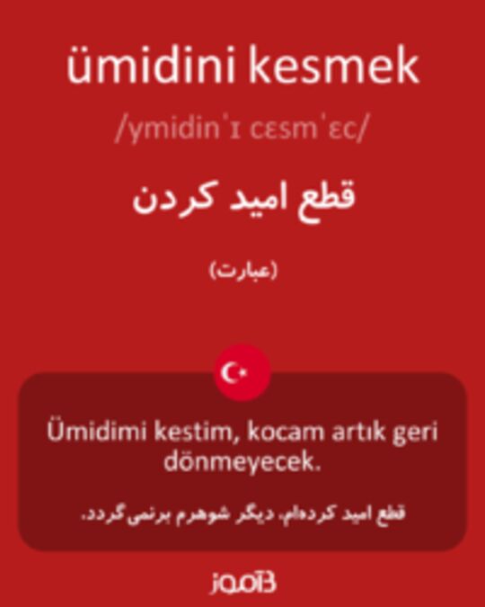  تصویر ümidini kesmek - دیکشنری انگلیسی بیاموز