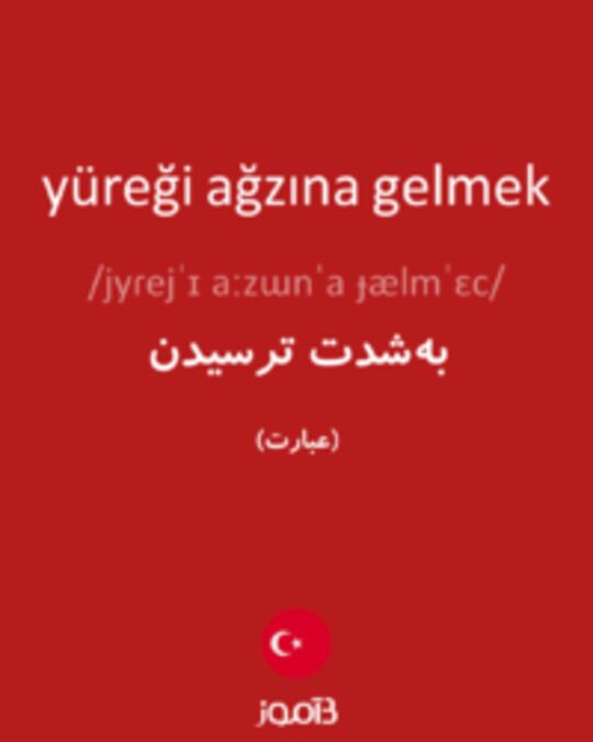  تصویر yüreği ağzına gelmek - دیکشنری انگلیسی بیاموز