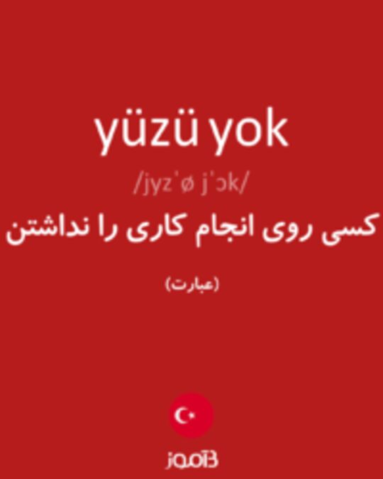  تصویر yüzü yok - دیکشنری انگلیسی بیاموز