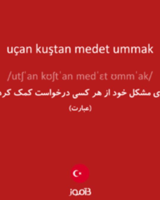  تصویر uçan kuştan medet ummak - دیکشنری انگلیسی بیاموز