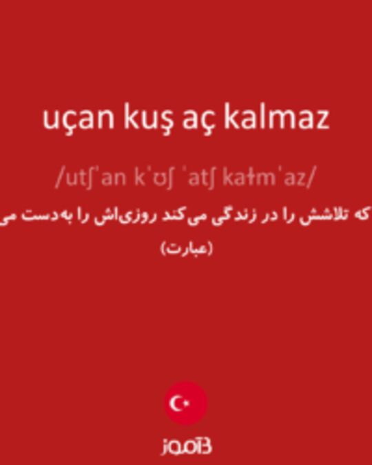  تصویر uçan kuş aç kalmaz - دیکشنری انگلیسی بیاموز