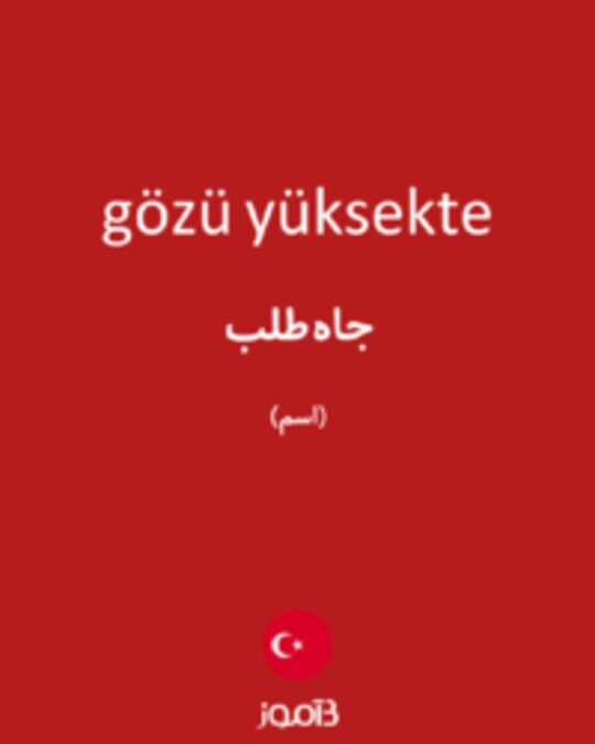  تصویر gözü yüksekte - دیکشنری انگلیسی بیاموز