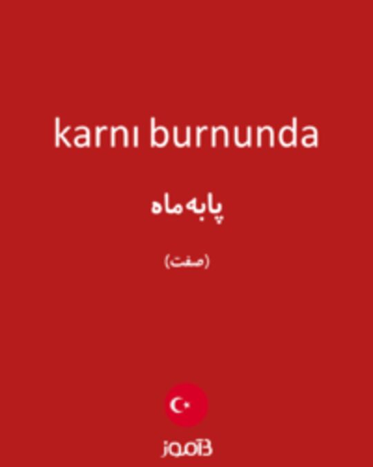  تصویر karnı burnunda - دیکشنری انگلیسی بیاموز