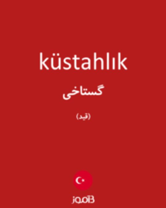  تصویر küstahlık - دیکشنری انگلیسی بیاموز