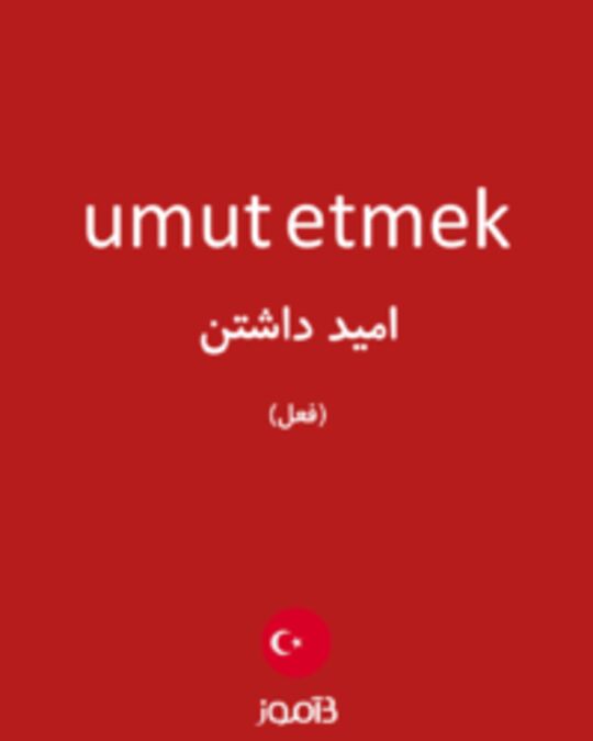  تصویر umut etmek - دیکشنری انگلیسی بیاموز