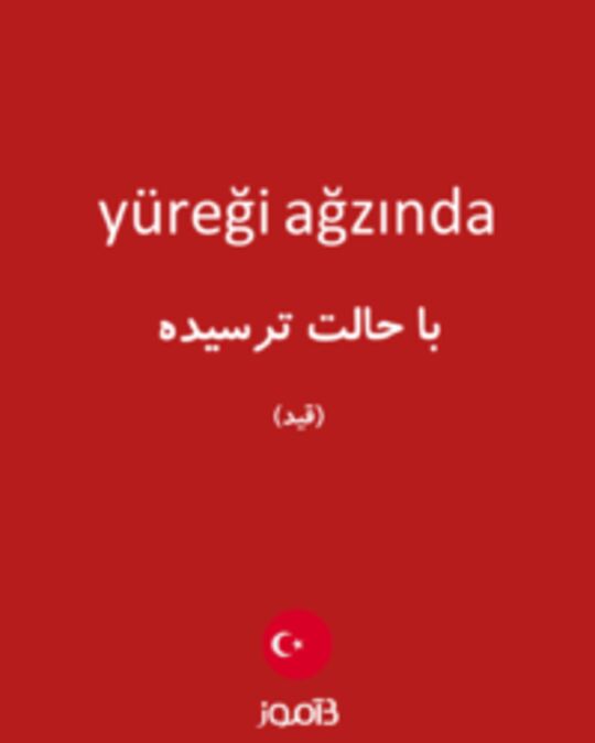  تصویر yüreği ağzında - دیکشنری انگلیسی بیاموز