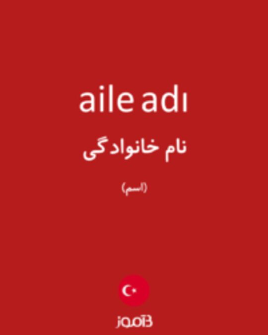  تصویر aile adı - دیکشنری انگلیسی بیاموز