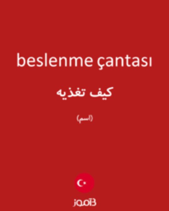  تصویر beslenme çantası - دیکشنری انگلیسی بیاموز