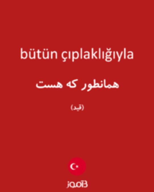  تصویر bütün çıplaklığıyla - دیکشنری انگلیسی بیاموز