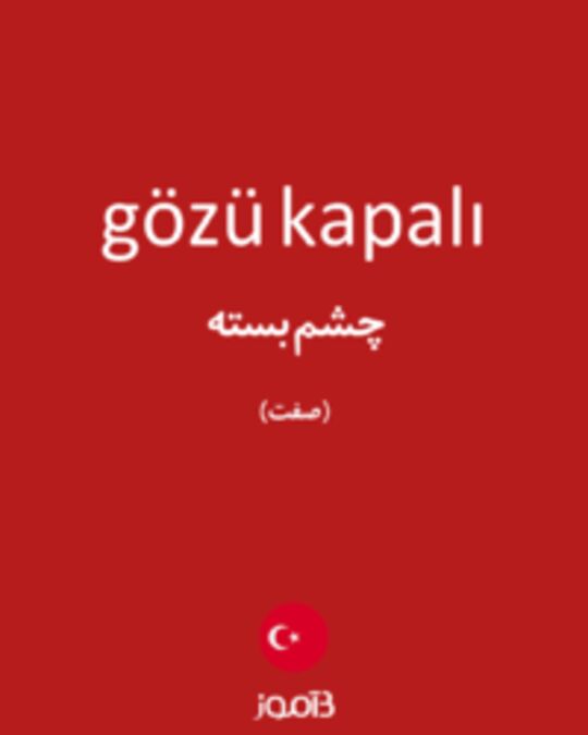  تصویر gözü kapalı - دیکشنری انگلیسی بیاموز