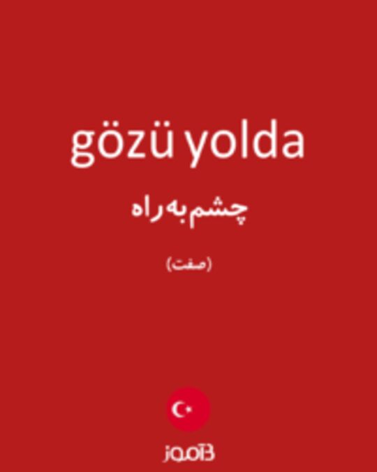  تصویر gözü yolda - دیکشنری انگلیسی بیاموز