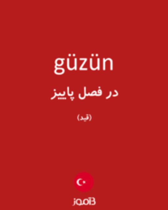  تصویر güzün - دیکشنری انگلیسی بیاموز