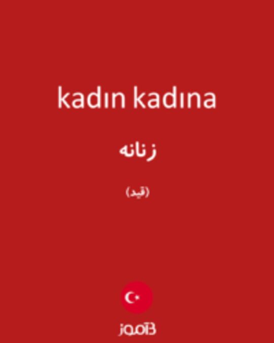  تصویر kadın kadına - دیکشنری انگلیسی بیاموز